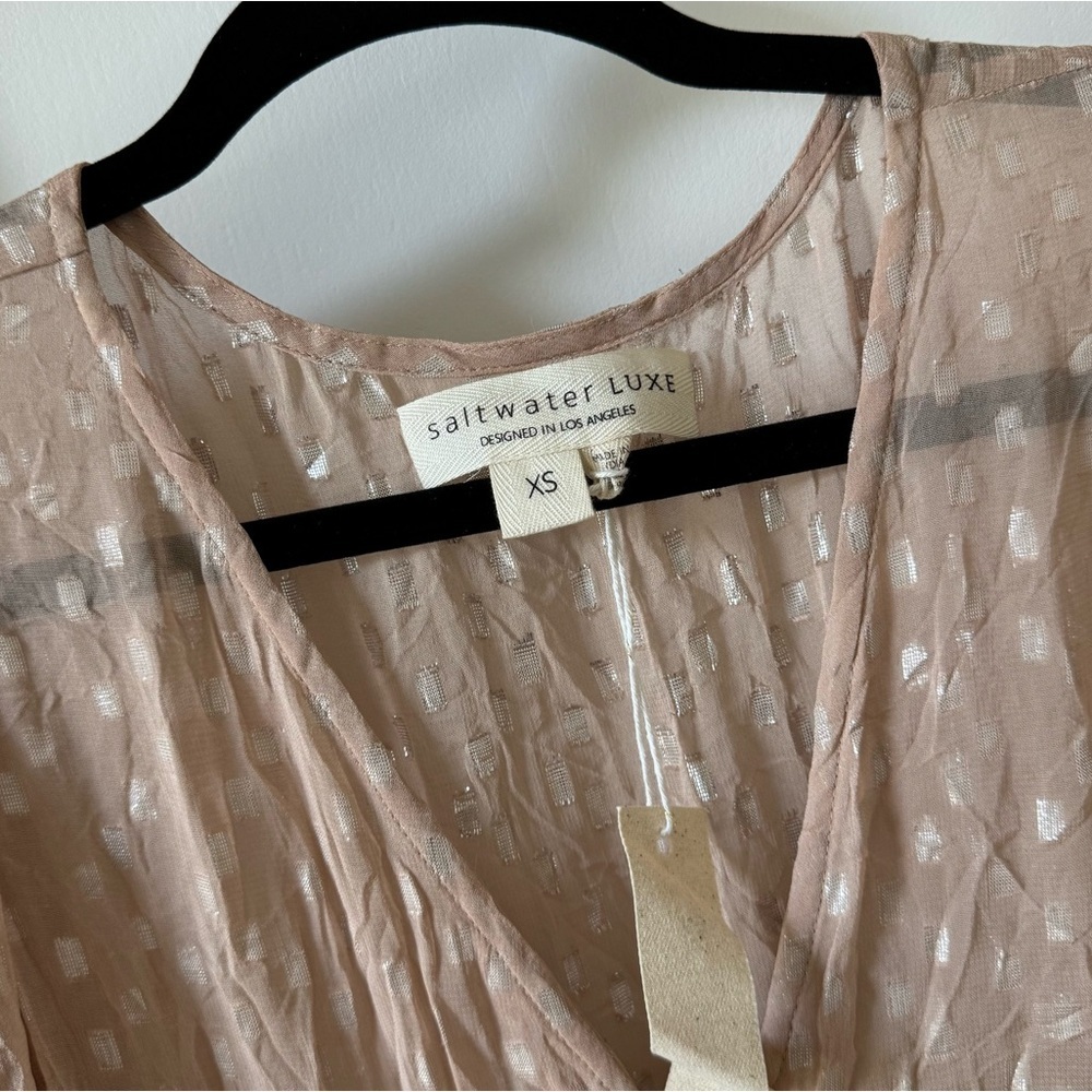 Saltwater Luxe Sheer Midi Dress - Size XS - NWT - Blush/Champagne Shimmer - Picture 4 of 9